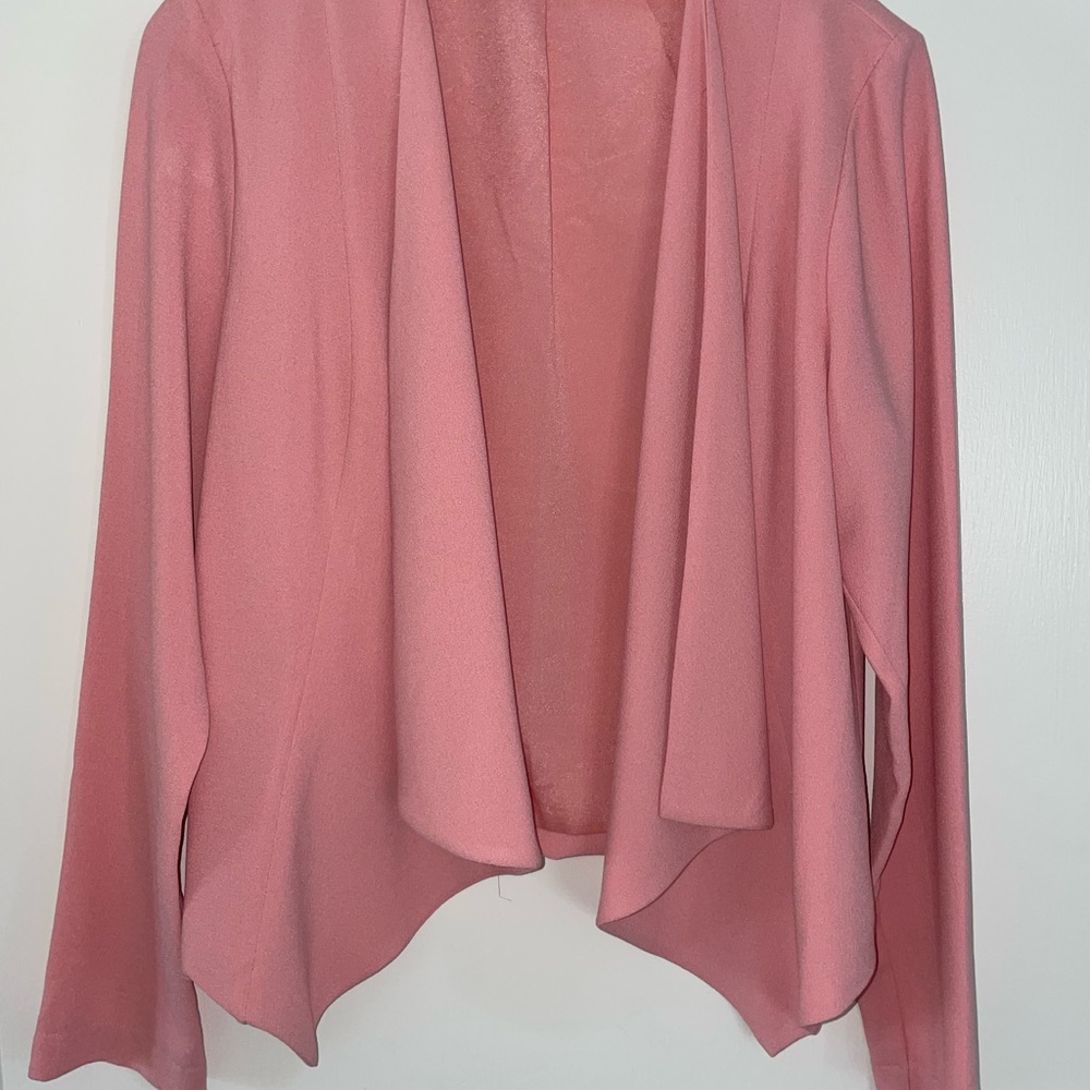 Monleau “Crepe” Pink Jacket, beautiful drape, very chic, size L